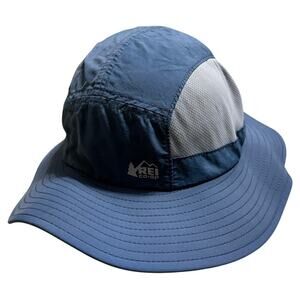 REI Co-op Youth Sun Hat Floppy Brim Breathable Mesh Side Panels Blue